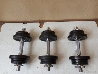 Nakladacie liatinové jednorúčky 3 x 10 kg - NOVÉ