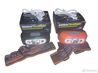 Led čelovka (čierna/oranžova)