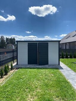 Záhradný domček TOOL SHED 3×3 m – RAL9002 / RAL7016