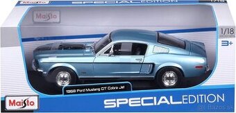 Maisto Ford Mustang GT Cobra Jet FB 1968 modrá metalíza 1:18