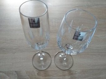 Dve sady nové Knightsbridge krištálové vínové poháre 6 + 6 k