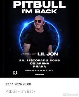 Pitbull 22.11 Praha O2 arena