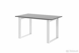 Jedálensky stôl NOVÝ šeda/biela výsoký lesk 140x80cm