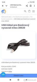 Usb kábel k vysavacu