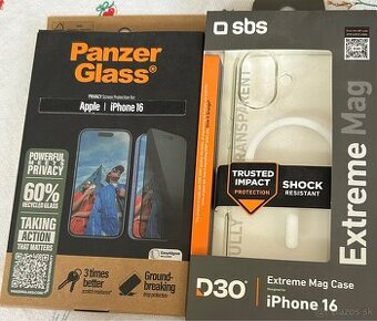 Predám PanzerGlass + Extreme Mag Case SBS pre iPhone 16