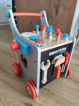 Janod BricoKids Chodítko a vozík s náradím