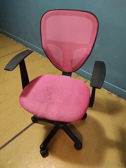 kancelárska stolička detská ružová