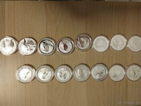 Predám strieborné mince Kookaburra 2009-2023 1oz sada - 1