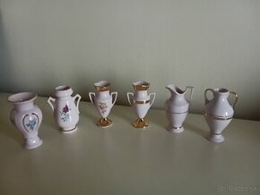 Miniatúry ružového karlovarského porcelánu H&C - 1