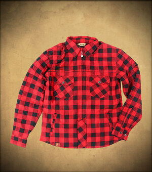 Kevlarová košeľa Rusty Pistons RPSWM46 Rixby red / black 3XL