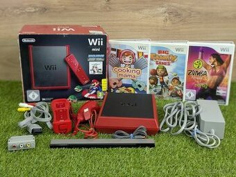 Nintendo Wii Mini, ovládač, Zumba + 3 hry