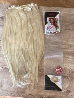 Nenosené ľudské clip in vlasy 60 cm