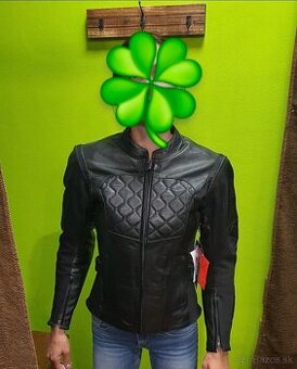 Kožená bunda moto rst +doplnky