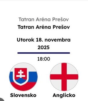 Lístok - vstupenka na futbal U21 SVK : ENG v Prešove