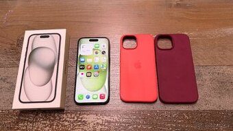 Vymenim iPhone 15 256gb bateria 90% + Apple MagSafe obal