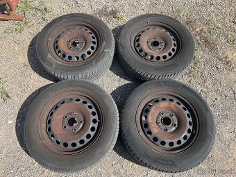Predám plechové disky 5x112 s celoročnými pneu 195/65 R15