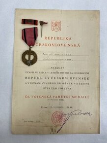 Československá vojenská pamětní medaile ČS armada v zahranič