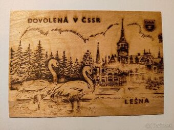 drevená pohľadnica