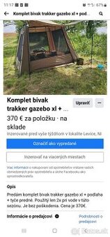 Bivak trakker gazebo + podlala + predné tyče ku strieške