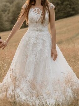 Predám svadobné šaty Eva Utkina Laura - veľ. 36 - BEZ VLEČKY