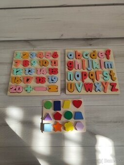 drevená vkladačka písmen a číslic