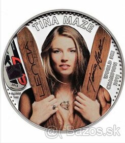 Strieborná 🪙 TINA MAZE World Ski Champion 5$ Cook Islands