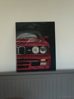 BMW e30 maľba na plátno