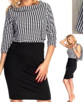 PeeKaBoo Čierno-biele vzorované šaty + crop top