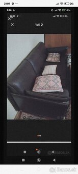 Kožená rozkladacia sedačka a 2 fotely