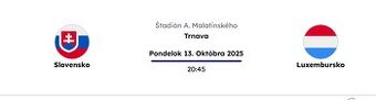 Slovensko - Luxembursko kvalifikačný zápas 13.102025