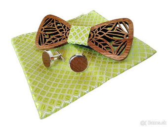 Slávnostný drevený motýlik - kompletný set