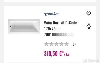 Vaňa DURAVIT s kompletným príslušenstvom značky RAVAK