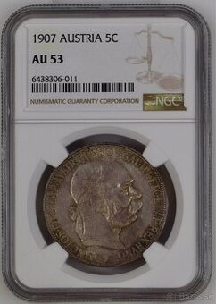 Predám 5 Corona 1907 - NGC AU53