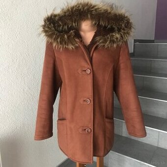 Vintage umelý kožuch hnedý