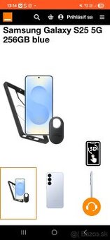 Samsung S25 256gb + ochranný kryt a Tag