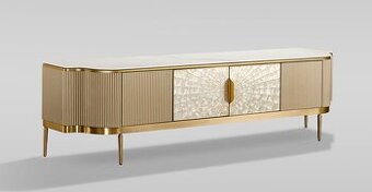 Zlata RTV skrinka prírodná morská mušľa 200 cm