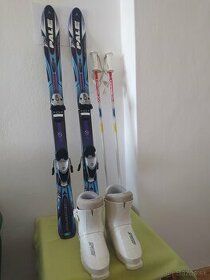 Detské lyže PALE ALL MOUNTAIN + palice + lyžiarky