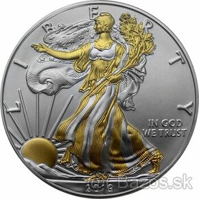 Strieborná minca pozlátený American Eagle 1 Oz 2019 Standard - 1