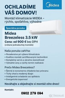 Dodavka a montaz klimatizacie (BA, TT, NR + okolie)