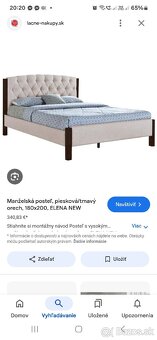Manželská posteľ 180x200 + rošty + nový matrac