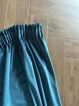 Zamatové tmavo tyrkysové závesy 2ks