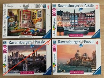 predám puzzle 1000ks rôzne