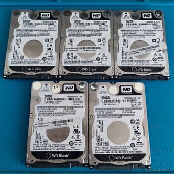 5x 2,5" HDD WD Black 500GB 7200 ot/m
