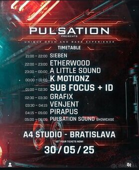 Predám lístok na koncert SUB FOCUS (PULSATION)
