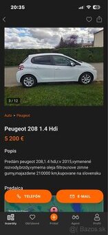 Predám Peugeot 208 1,4 Hdi 50 kw