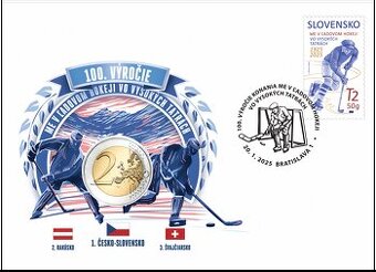 Numizmatická obálka: 100. výročie ME v hokeji v Tatrách