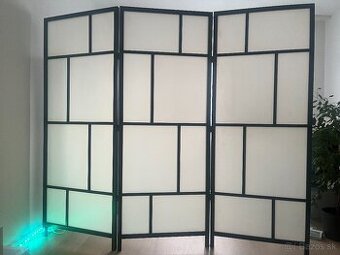 IKEA RISÖR paraván biela/čierna 216x185 cm (deliaca stena)