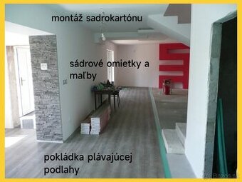 Rekonštrukcie interiéru - maľovanie, omietky, dlažby a iné