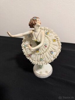 Čipkovaná porcelánová baletka Volkstedt