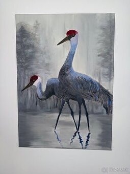 Obraz “Žeriavy” - Symbolika lásky a vernosti